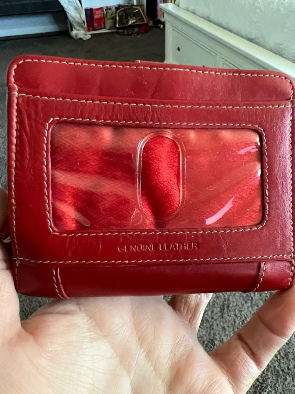 Red Leather Buckle Wallet - Picture 3 of 5